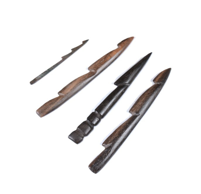 Wood Fishing Spear Heads Set of 4