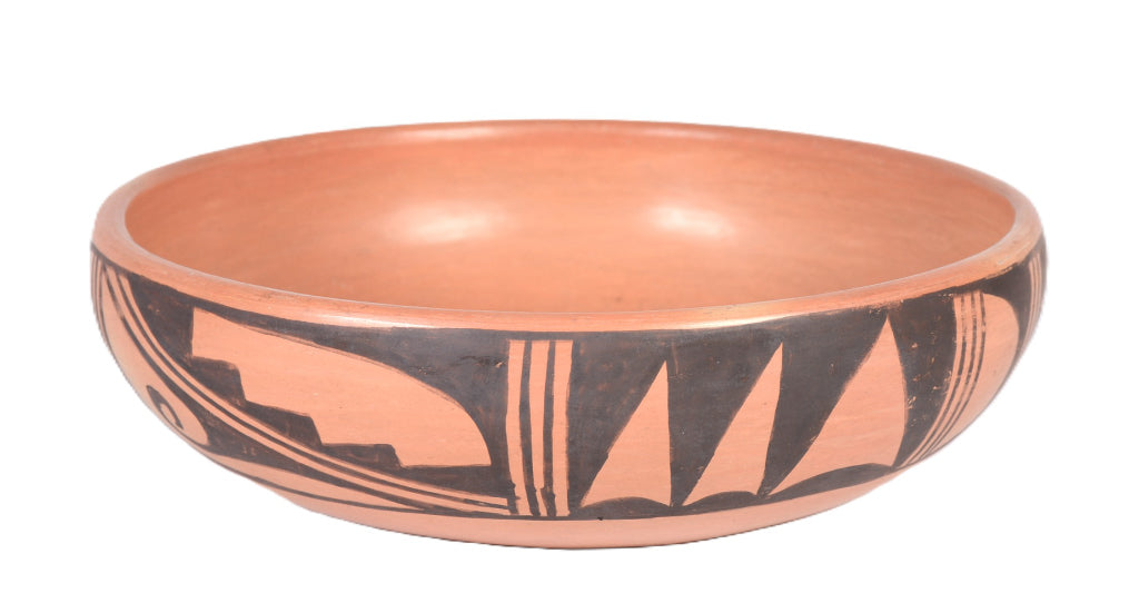 Hopi Pueblo Bowl Pottery By Clara Peeslia