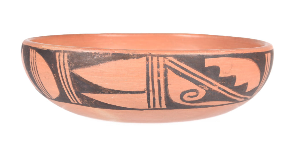 Hopi Pueblo Bowl Pottery By Clara Peeslia