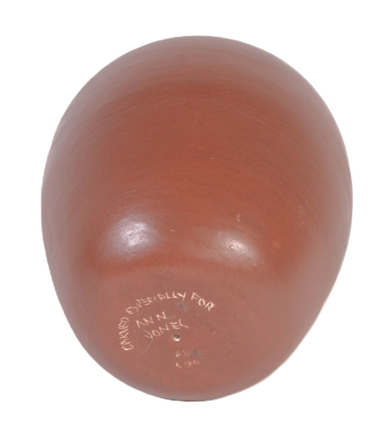 Santa Clara Pueblo Red Carved Egg Pottery By Tequaecshe