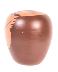 Santa Clara Pueblo Red Carved Egg Pottery By Tequaecshe