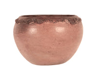 Navajo Red Bowl Pottery with Carved Rim