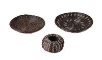 Pima Miniature Black Horsehair Tray Baskets Set of 3