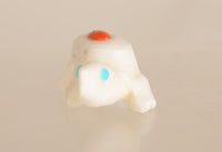 Zuni Alabaster Turtle Fetish With Coral and Turquoise