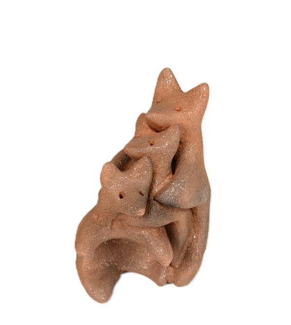 Taos Pueblo Pottery of Three Bear Figures By Jason Mondragon
