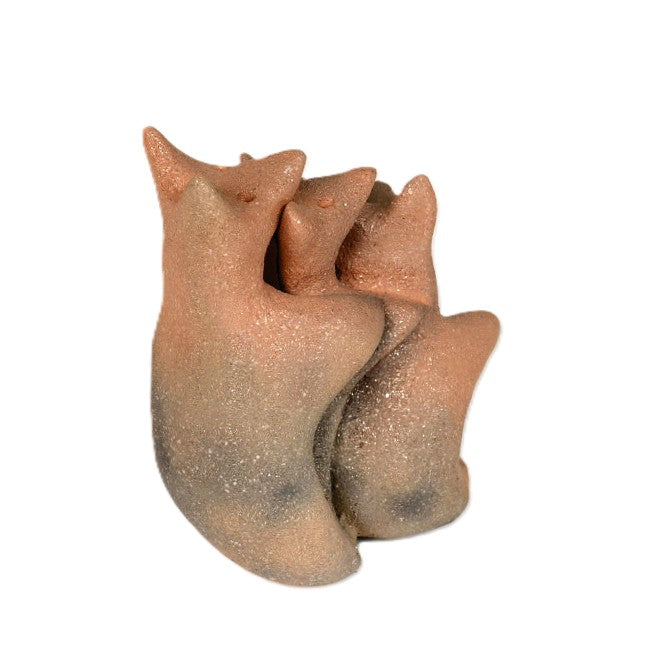 Taos Pueblo Pottery of Three Bear Figures By Jason Mondragon