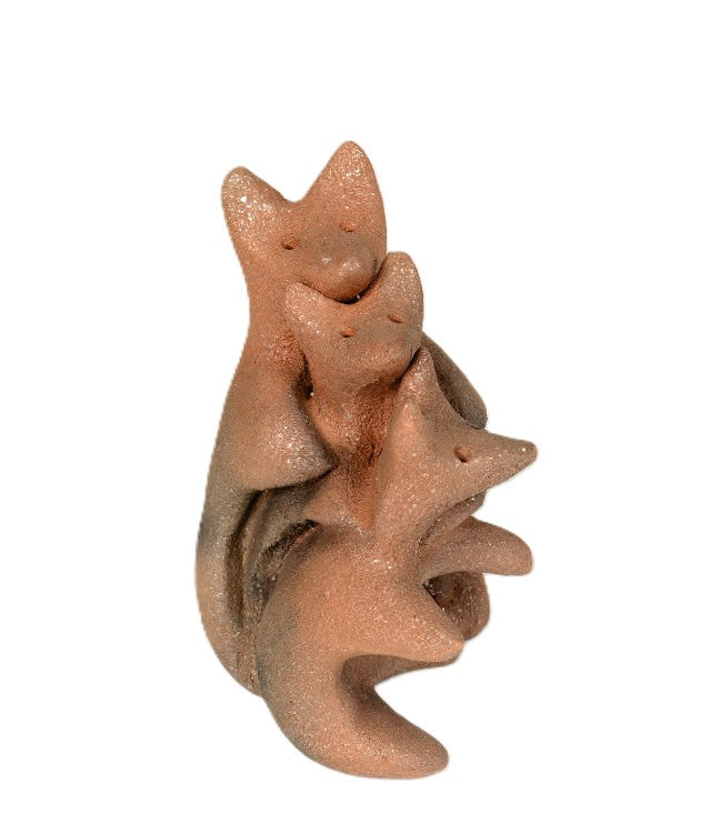 Taos Pueblo Pottery of Three Bear Figures By Jason Mondragon