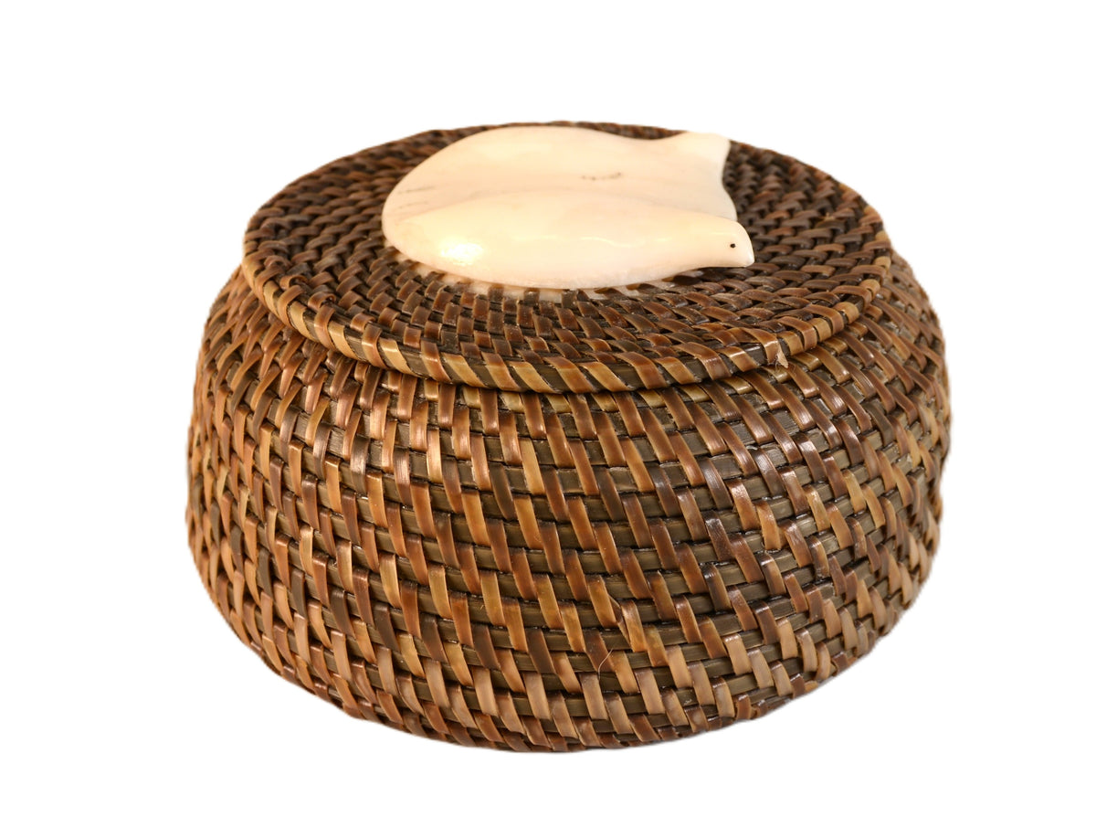 Eskimo Baleen Basket by Carl Hank, Iñupiat [Anchorage]