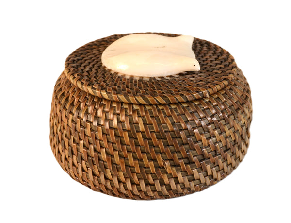 Eskimo Baleen Basket by Carl Hank, Iñupiat [Anchorage]