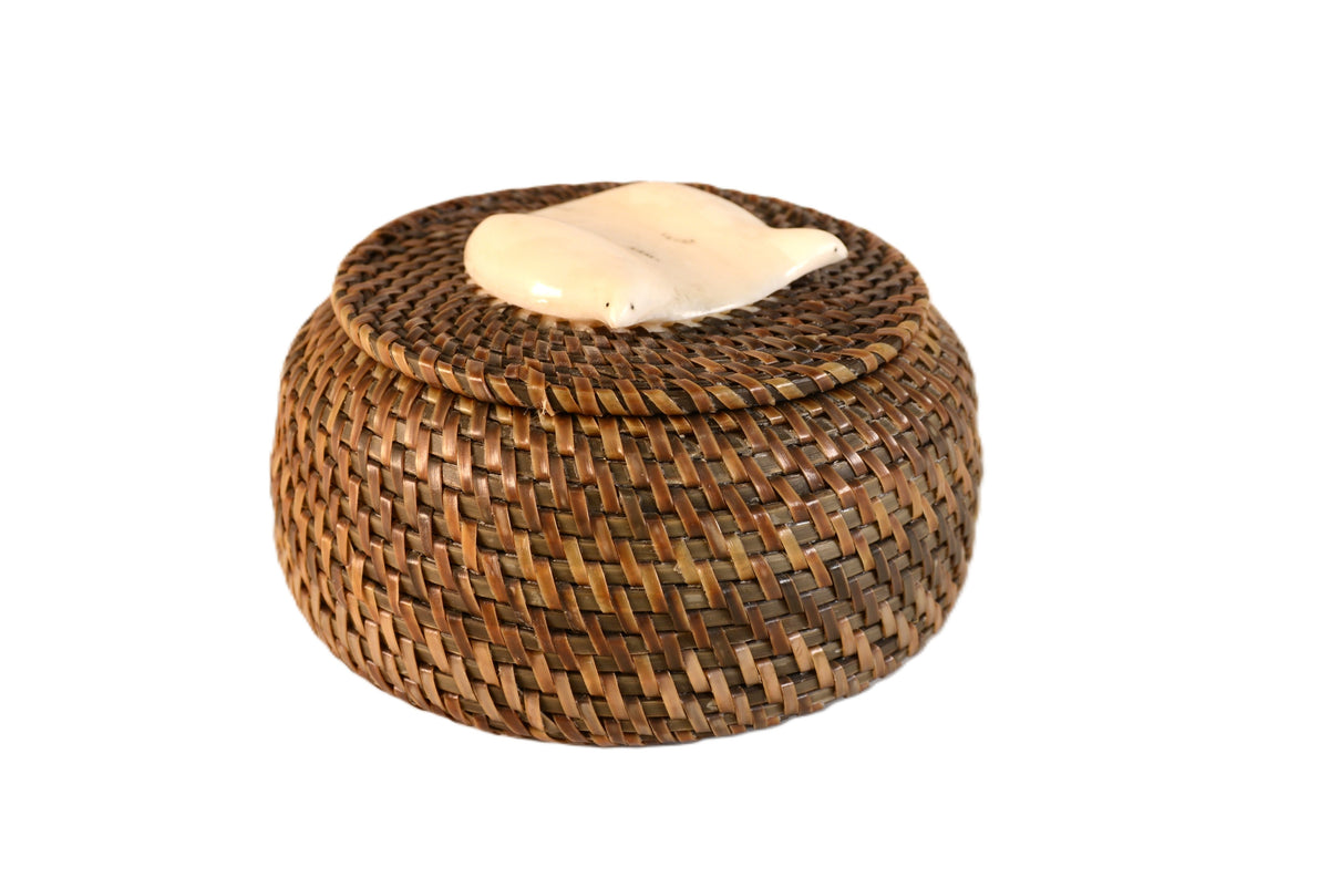 Eskimo Baleen Basket by Carl Hank, Iñupiat [Anchorage]