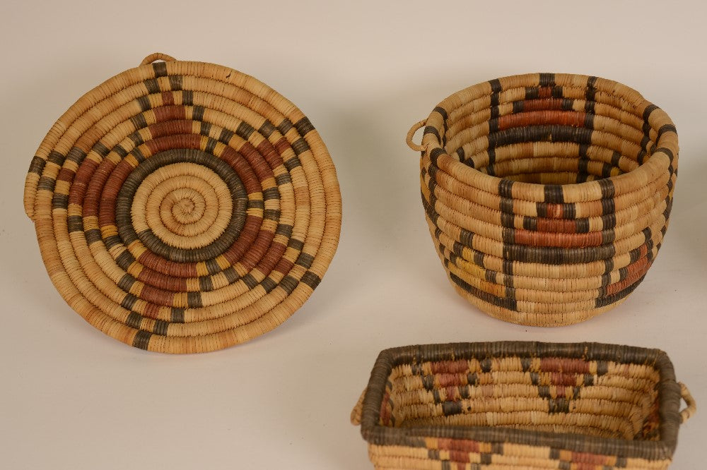 Four Hopi Coiled Baskets