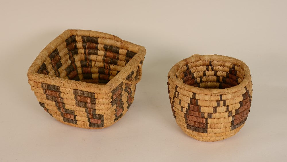 Two Hopi Coiled Baskets