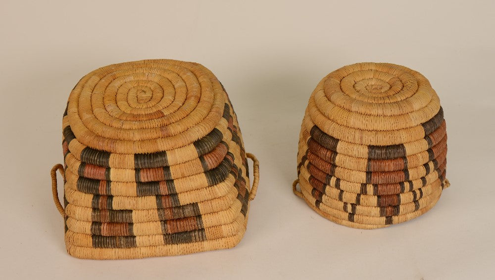 Two Hopi Coiled Baskets