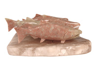 Northwest Coast Four Salmon Sculpture By Sam Dimmick