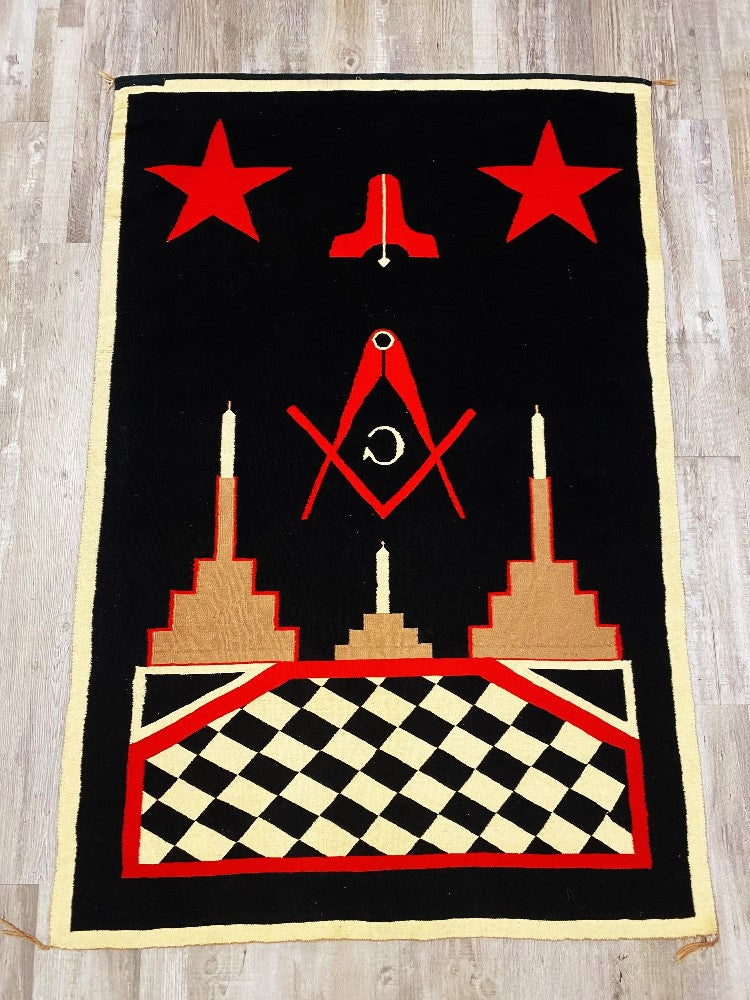 Navajo Germantown Pictorial "Freemasonry" Blanket