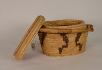 Handsome Antique Papago Basket with lid and handle