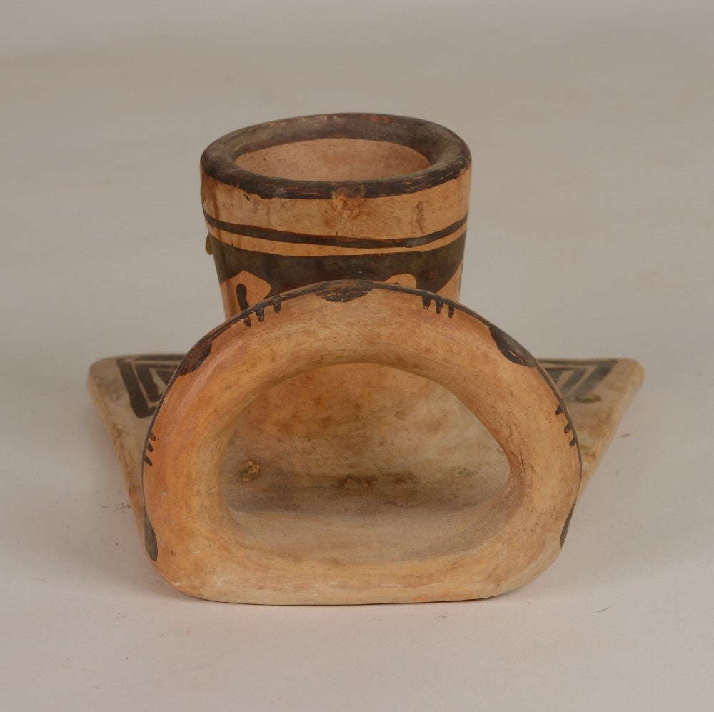 Hopi Pueblo Pottery; Nampeyo of Hano Candlestick Holder