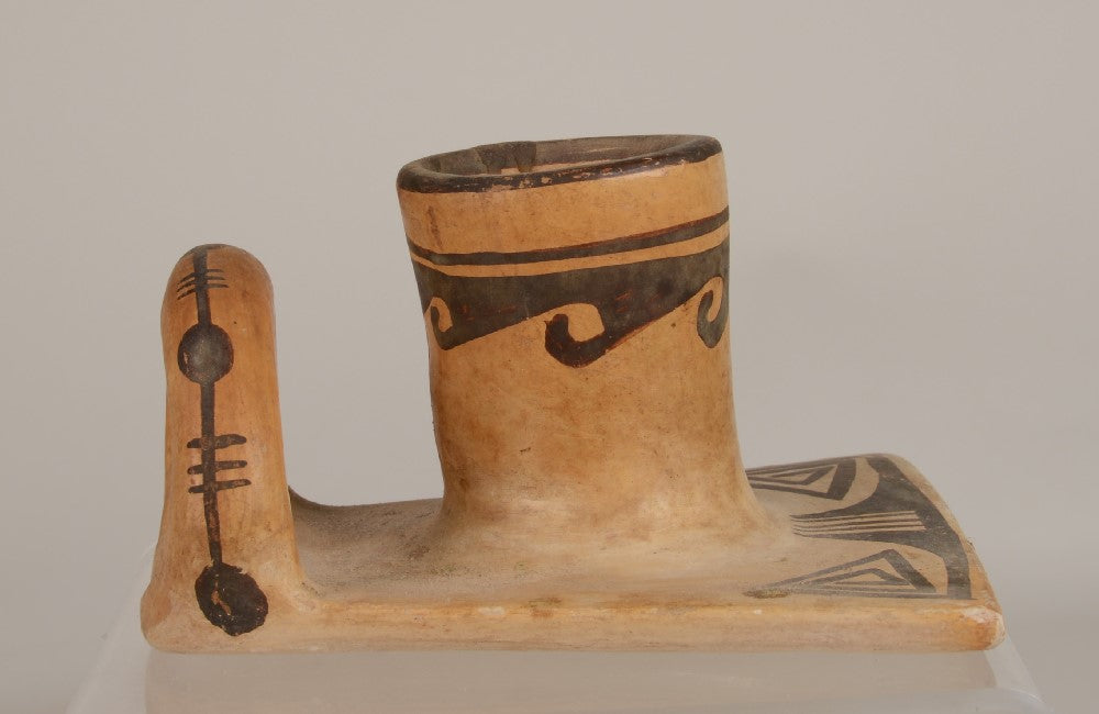 Hopi Pueblo Pottery; Nampeyo of Hano Candlestick Holder