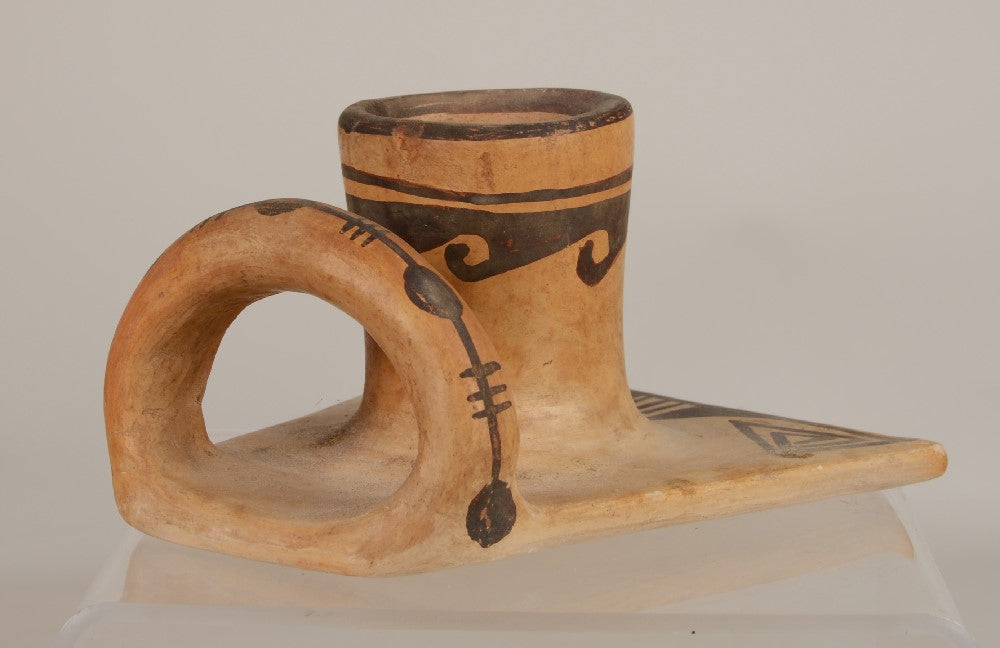 Hopi Pueblo Pottery; Nampeyo of Hano Candlestick Holder