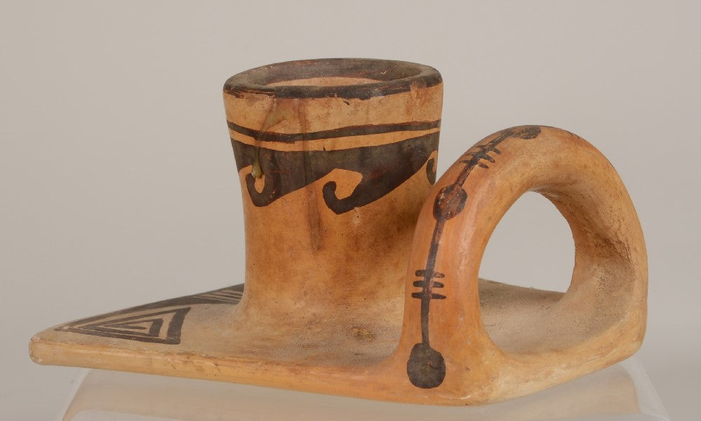 Hopi Pueblo Pottery; Nampeyo of Hano Candlestick Holder