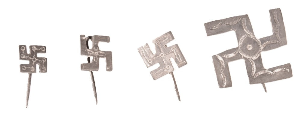Navajo Sterling Silver Swastika Pins 4 piece