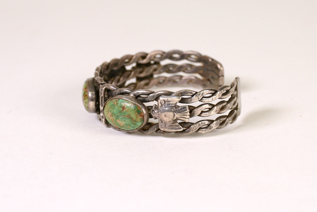 Early Navajo Bracelet with Twisted Wire, ca 1900