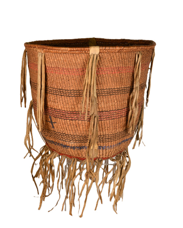 Apache Burden Basket with hide and cloth attachments