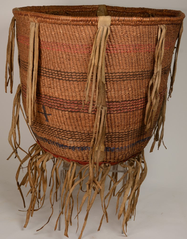 Apache Burden Basket with hide and cloth attachments