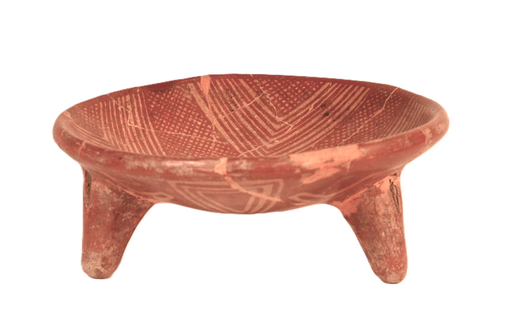 Pre-Columbian 3 Legged Pottery Bowl
