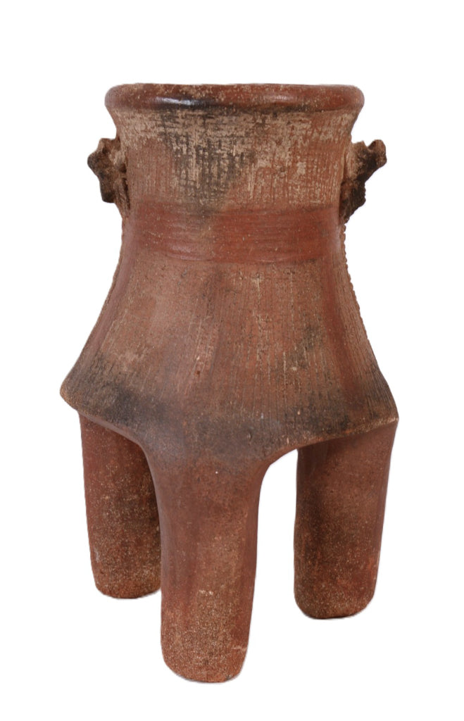Precolumbian Tall Legged Pottery Jar