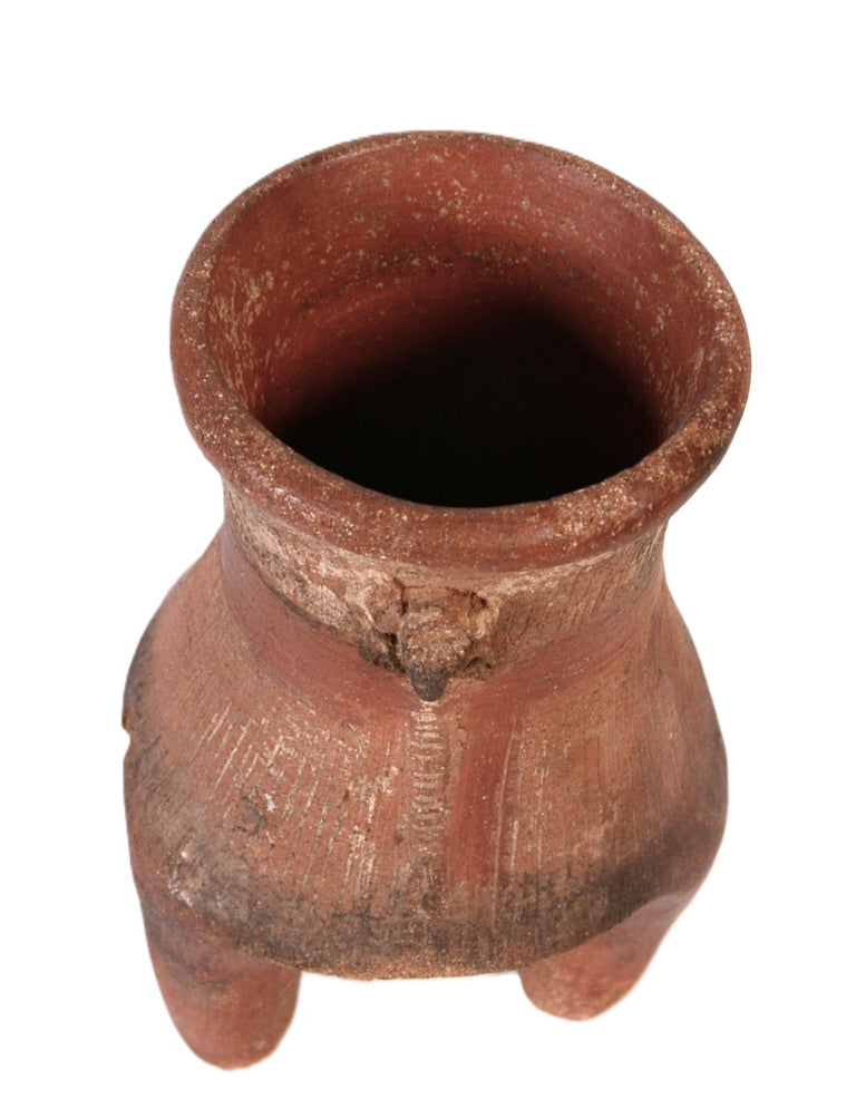 Precolumbian Tall Legged Pottery Jar