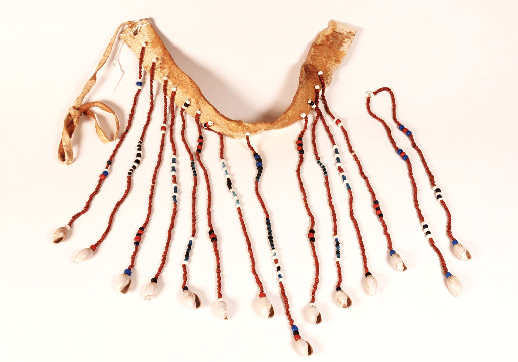 Plateau Choker Hide, Beads and Shell Necklace