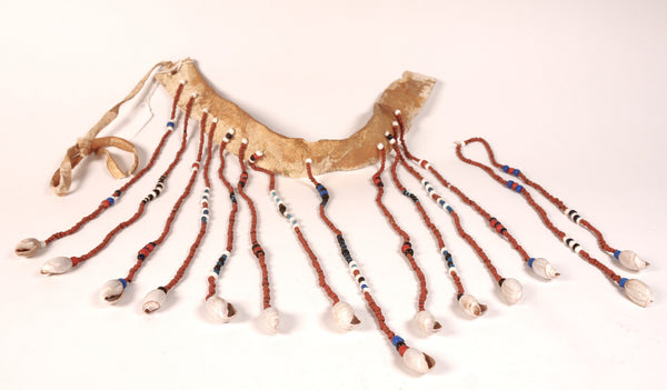 Plateau Choker Hide, Beads and Shell Necklace