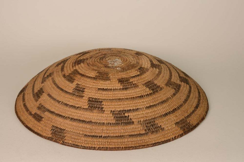 Fine Pima (Akimel O'odham) Winnowing Basket; Whirlwind motif