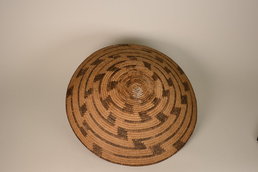 Fine Pima (Akimel O'odham) Winnowing Basket; Whirlwind motif