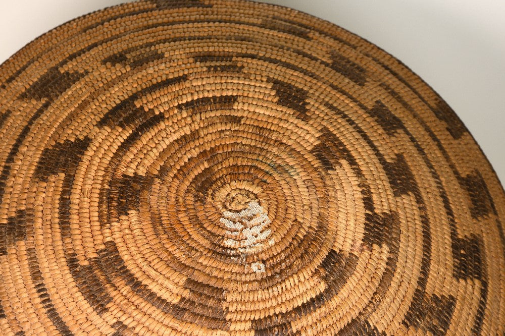 Fine Pima (Akimel O'odham) Winnowing Basket; Whirlwind motif