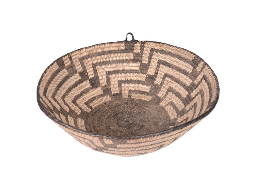 Fine Pima Whirling Motif Basketry Bowl