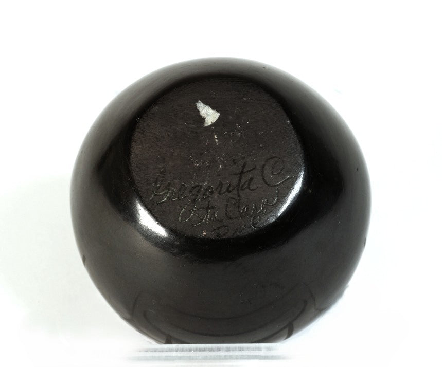 Santa Clara Pueblo Small Black Pottery By Gregorita Chavarria