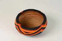 Paiute Beaded Basket, Orange and Black