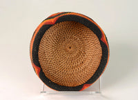 Paiute Beaded Basket, Orange and Black