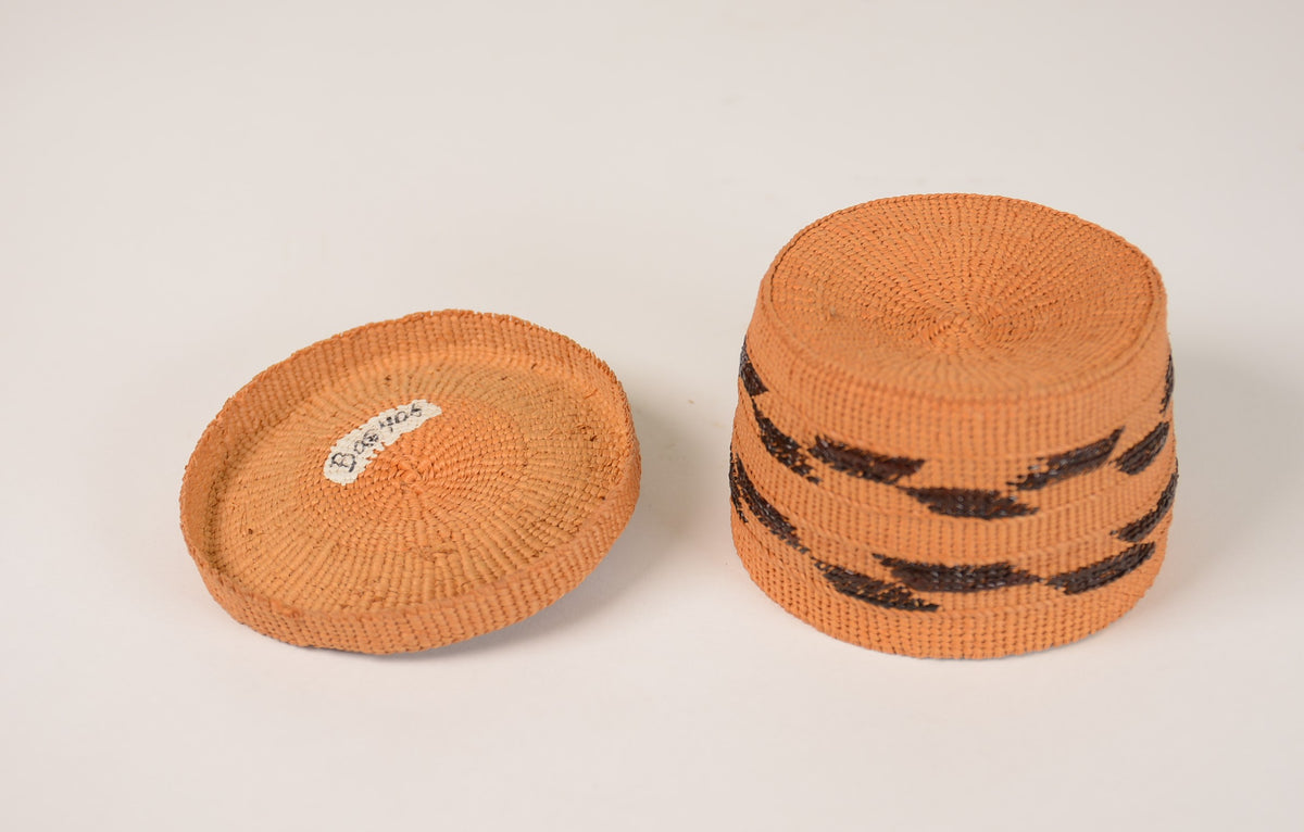 Tlingit Basket: With Rattle Lid + Nob