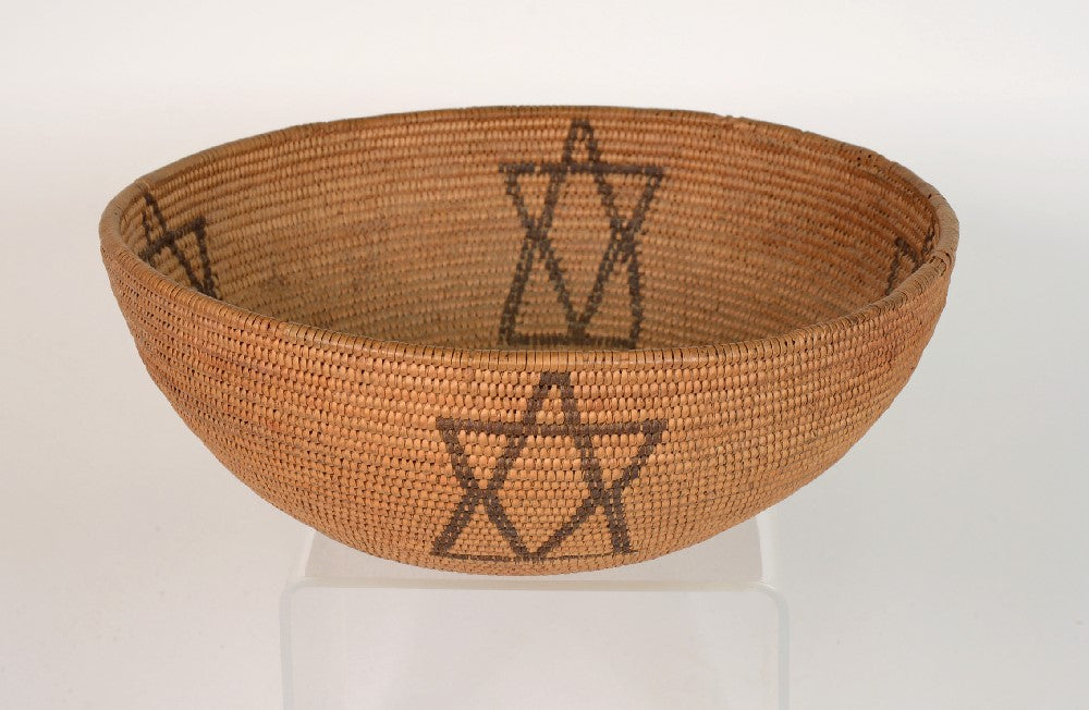 Washoe Indian Basket with four stars