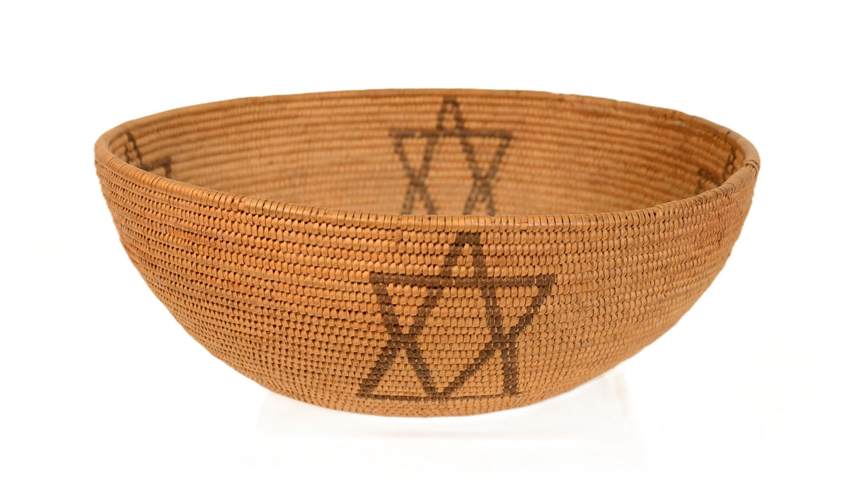 Washoe Indian Basket with four stars