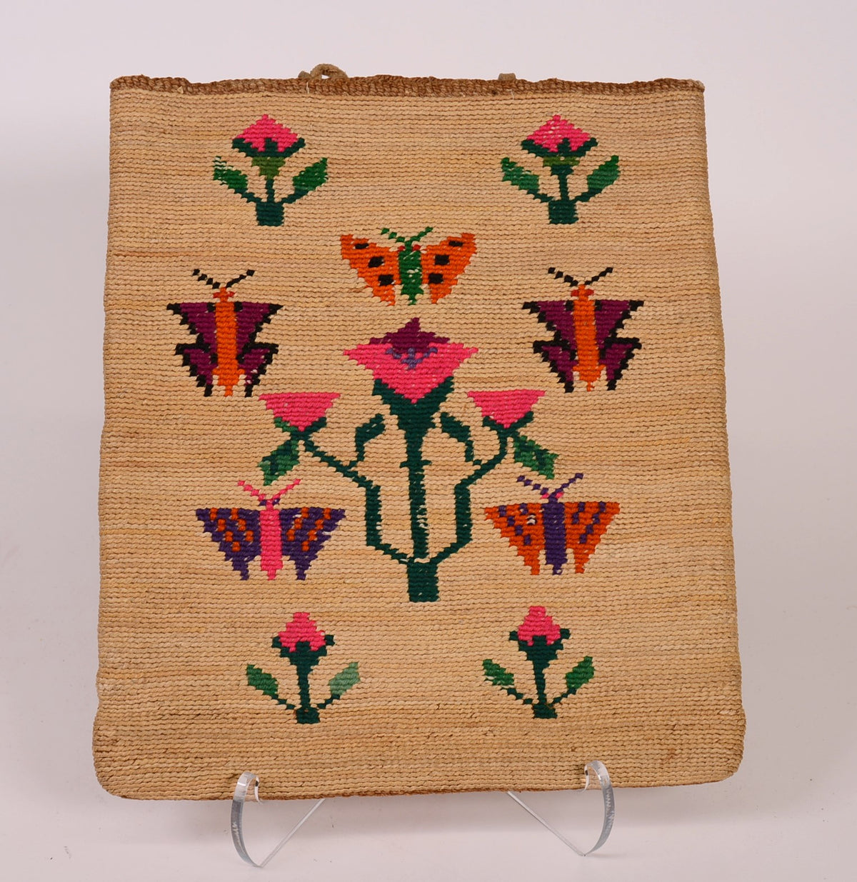 Nez Perce Corn Husk Bag with Butterflies