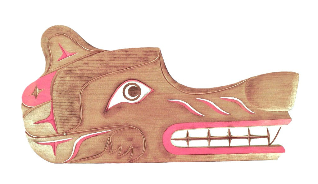 Northwest Coast Wooden Wolf Wall Board By Kimm C. Brown