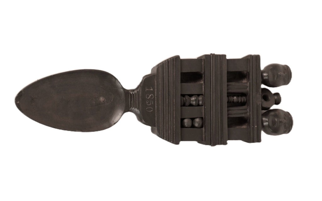 Haida Argillite Spoon Dated 1850 With Stand - Northwest