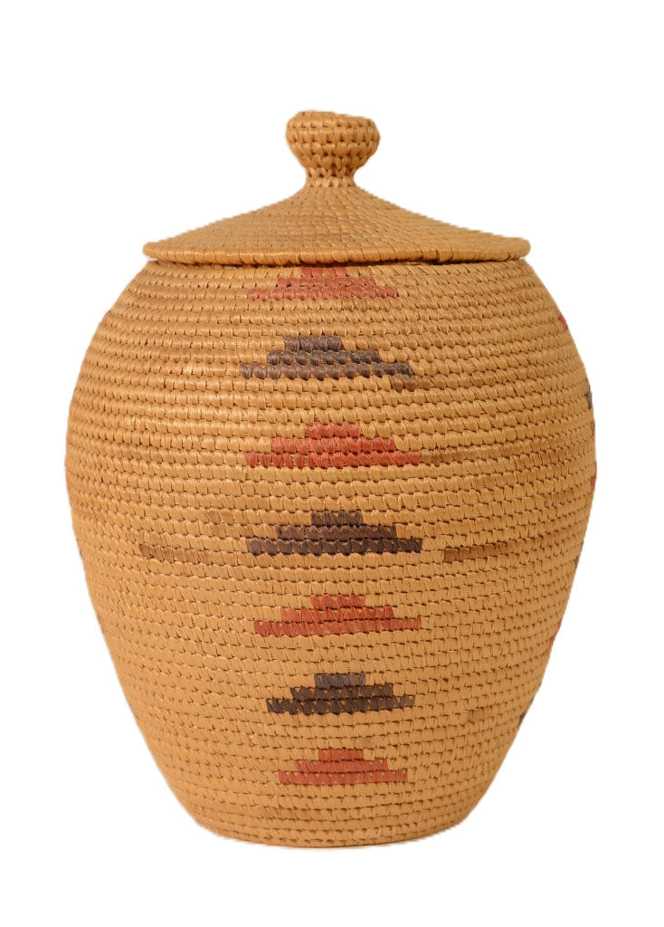 Eskimo Yup'ik Hooper Bay Grass Baskets with Lid