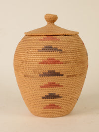 Eskimo Yup'ik Hooper Bay Grass Baskets with Lid