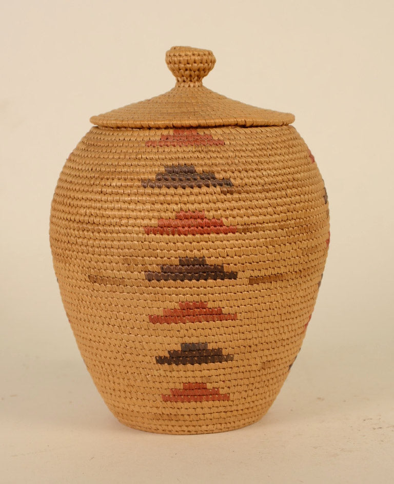 Eskimo Yup'ik Hooper Bay Grass Baskets with Lid