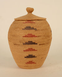 Eskimo Yup'ik Hooper Bay Grass Baskets with Lid